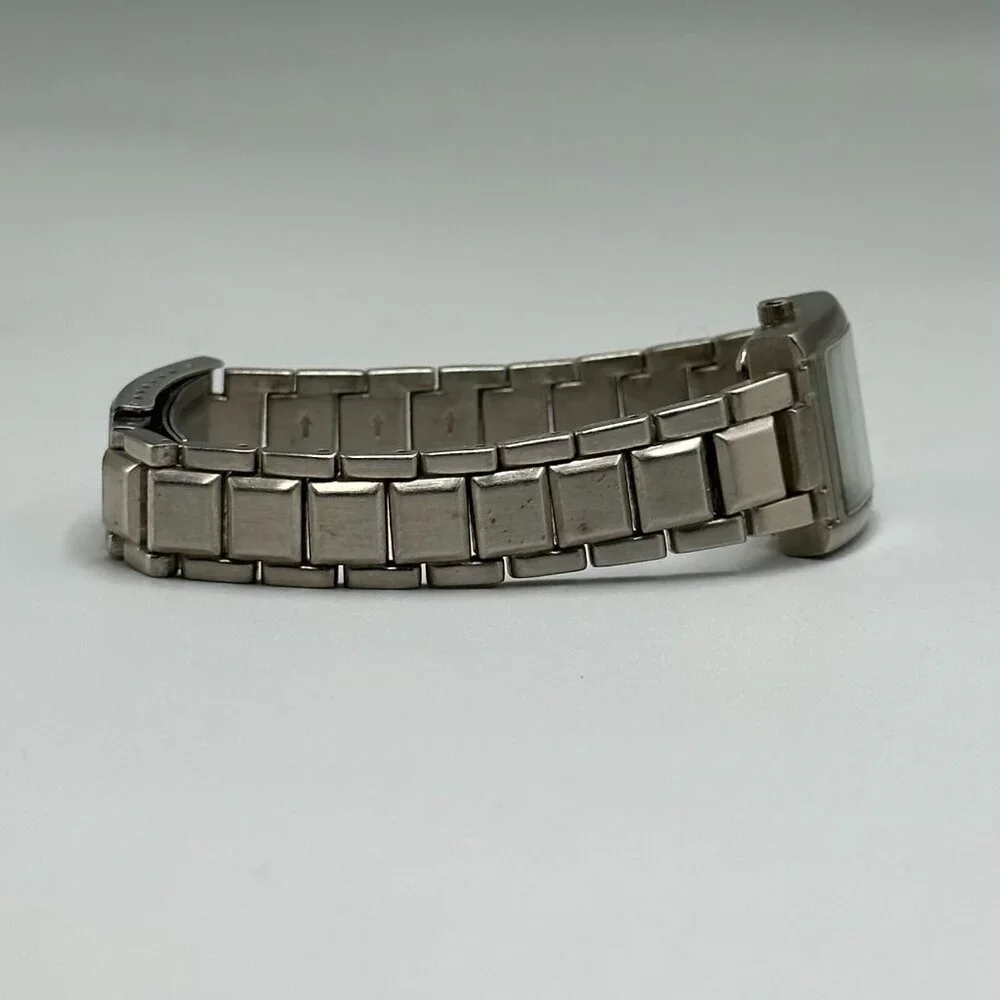 3/$30 Mossimo Watch Women Silver Tone Rectangle Case Date Window 7.5